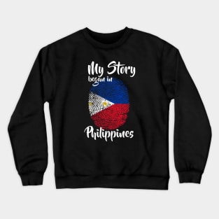 Philippines Flag Fingerprint My Story DNA Filipino Crewneck Sweatshirt